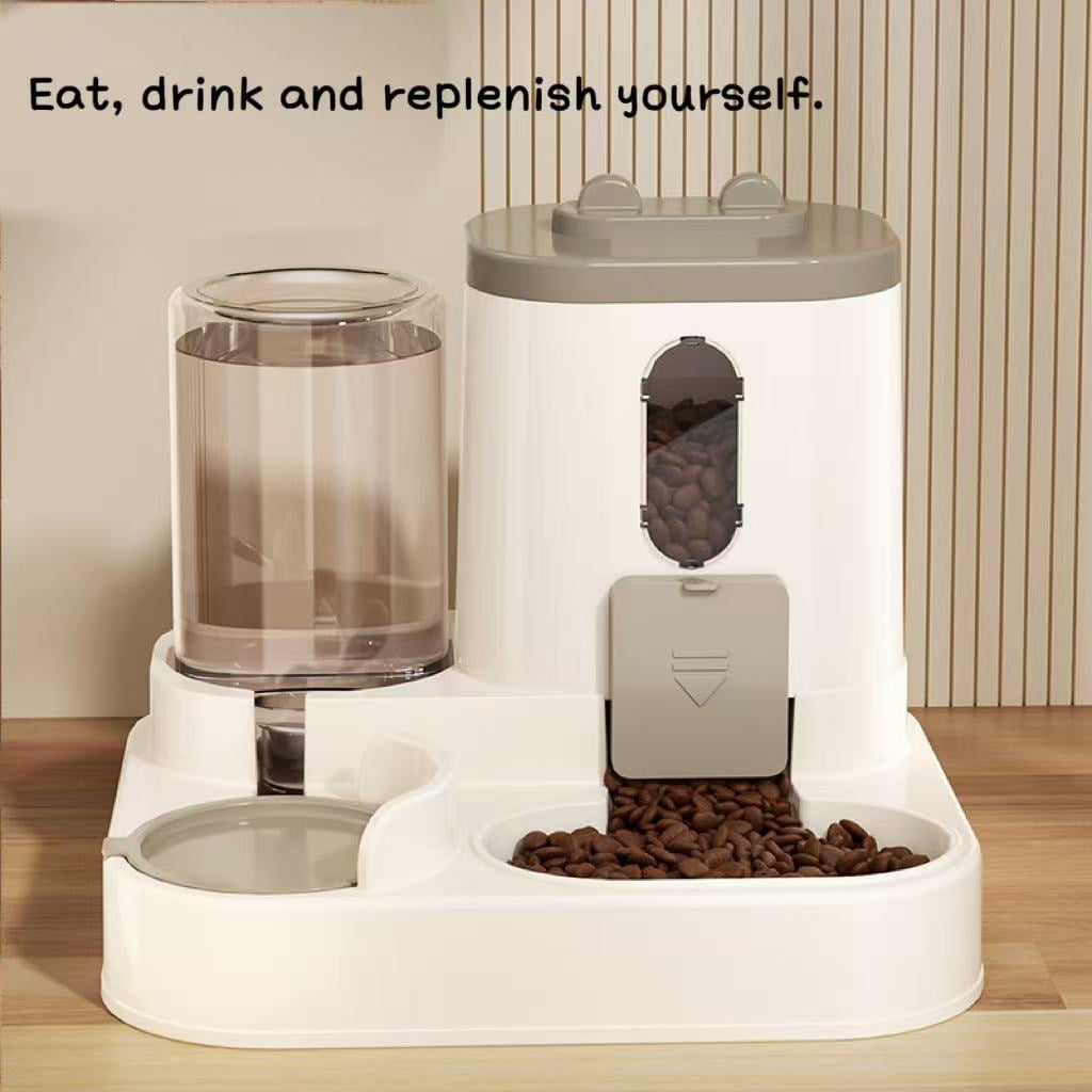 LilyLustre Pet feeding and drinking integrated automatic water feeder Automatic feeder cat water food pet bowl automatic food