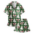 thumbnail image 3 of Likimi Toddler Child Girls Halloween Pajamas Set Short Sleeve Hallowmas Ghost Print Lapel Button Down Pjs Tops With Shorts For Party Comfort Homewear, 3 of 4