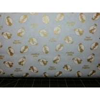 Camelot Fabrics Mary Poppins Tossed Frames Blue Metallic 100% Cotton Fabric sold by the yard