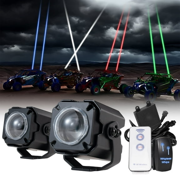 RGBW Whipless LED, Switch & Remote Whip Light ATV Accessories