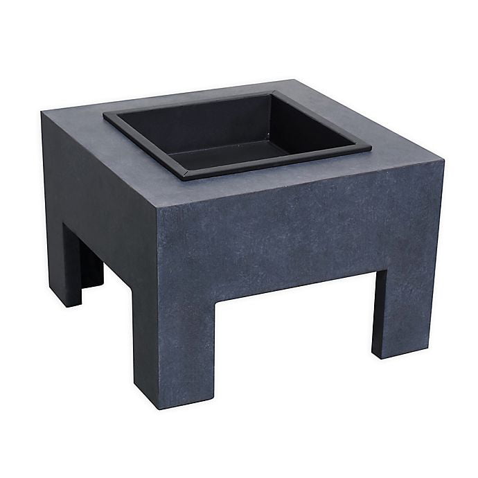 Square Modern Wood Burning Fire Pit In, Modern Wood Burning Fire Pit