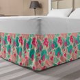thumbnail image 1 of Retro Bed Skirt, Doodle Style Flowers and Foliage Leaves with Hand Drawn Swirls and Circles Background, Elastic Bedskirt Dust Ruffle Wrap Around for Bedding Decor, 4 Sizes, Multicolor, by Ambesonne, 1 of 2