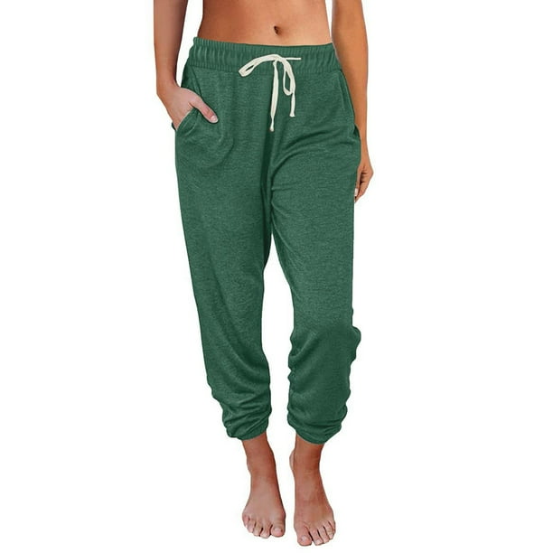 Pantalones cargo de cintura alta para mujer - Corte holgado, poliéster/spandex, S-XXL, leggings de 9 puntos, primavera/verano informal
