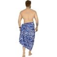 thumbnail image 2 of HAPPY BAY Men's Pareo Standard Surfing Sarong Full Beach Wrap One Size Sapphire, Tropical Summer Vacation Aloha, 2 of 3