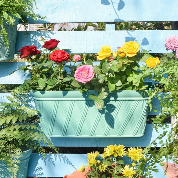3 Pack Wall Hanging Planters, 16.5 Inch Railing Fence Hanging Flower Pots, Thick