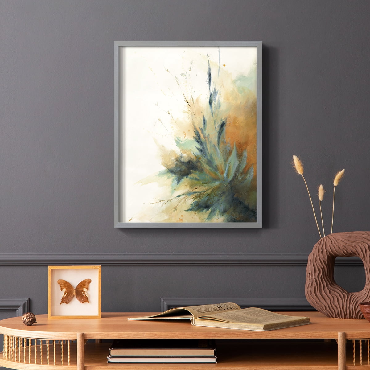Desert Song II Framed Print in Gray Solid Wood Framed Print No Nail Hanging