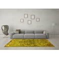 thumbnail image 3 of Ahgly Company Machine Washable Indoor Square Persian Yellow Traditional Area Rugs, 4' Square, 3 of 4