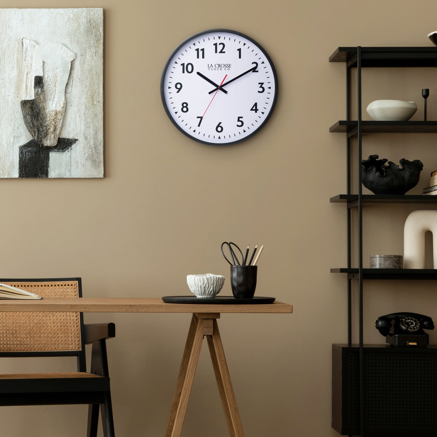 La Crosse Clock 16 Inch Commercial Silent Quartz Analog Wall Clock, 404-3841-INT