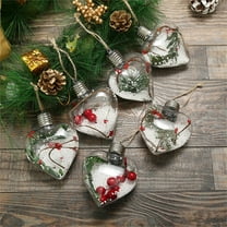 Christmas New Christmas Decoration LED Luminous Heart Christmas Tree Pendant Creatives Transparent Christmas Ball