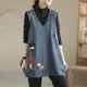 thumbnail image 3 of Otoño e Invierno jersey de mujer con cuello en V bolsillos de almazuela suéter de animales Midi moda Casual elegante chaleco sin mangas Tops E689, 3 of 5