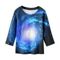 thumbnail image 3 of Mardi Gras Shirts Kids Boys Girls 3/4 Sleeve T-Shirt Casual Crewneck Funny Graphic Print Tees Tops Carnival Party Shirt Summer Clothes M10 Blue 12-13 Years, 3 of 4