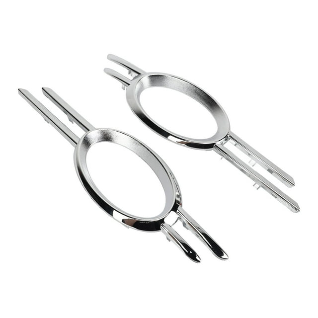 Rejilla de parachoques cromada brillante para faros antiniebla, 2 piezas, cubierta de rejilla de parachoques para faros antiniebla, moldura de rejilla cromada brillante, respuesta rápida