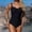 A327 Black, variant on Women's One Piece Swimsuits Scalloped Trim V Neck Tummy Control Bathing Suits Cross Front Ruched Slimming Monokini Beachwear Built-in Padding