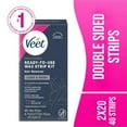 thumbnail image 2 of Veet Ready-to-Use Dermatologically Tested 40 Count Hair Remover Wax Strip Kit for Legs & Body (2 Pack), 2 of 9