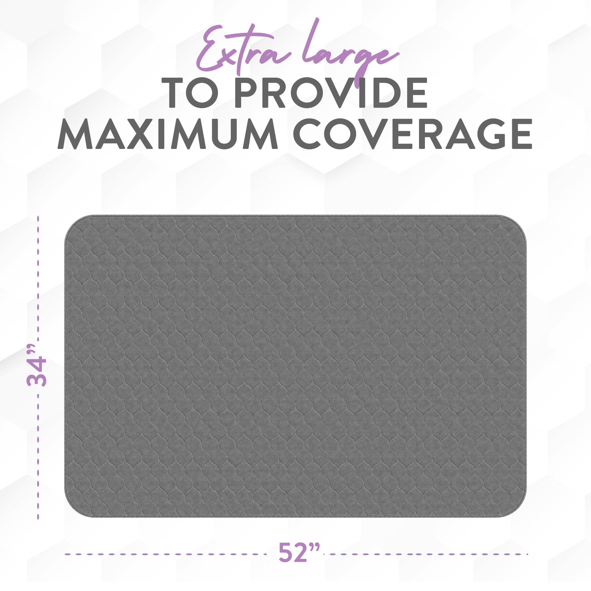 Inspire Underpads,  Reusable  Bed Pads Washable Waterproof, Comfort Fit, Extra Long 34 x 52 (2 Count)