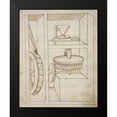 thumbnail image 2 of Martini, Francesco di 12x14 Black Modern Framed Museum Art Print Titled - Folio 40: mill with overshot water wheel, 2 of 5