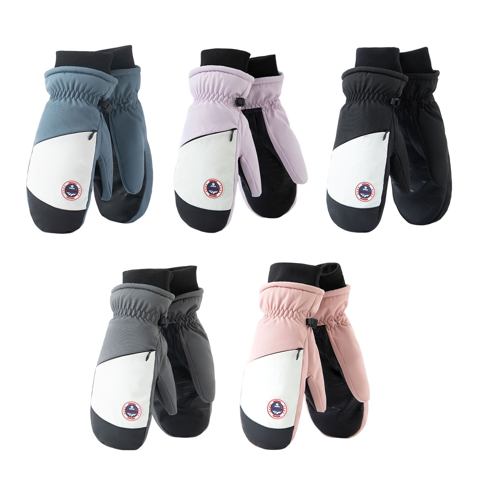 Sportteer Skiing Mittens Thickened Plush Fleece Mittens Winter Warm Mittens 1 Pair for Men Women Outdoor Sports Cold Weather Thermal Plush Liner Windproof Waterproof Snow