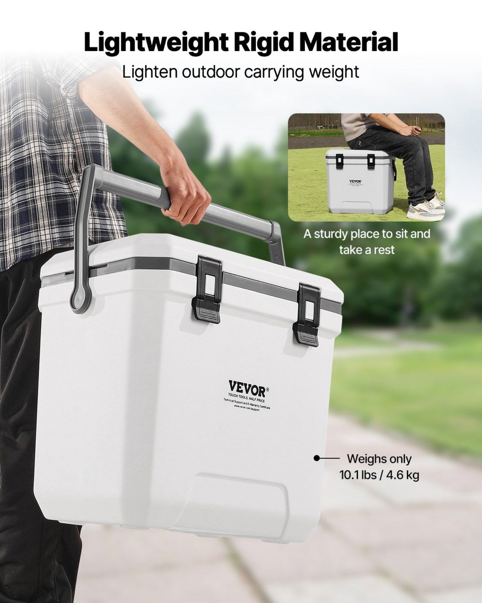 Portable Cooler 38 QT - Insulated Hard Cooler for Camping, Holds 54 Cans, Cup Holder Included