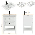 thumbnail image 4 of Eclife 24-Inch Small Bathroom Vanity with Ceramic Sink Top, 2 Drawers, and Faucet, 4 of 8