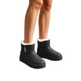 thumbnail image 2 of Viluyesy Womens Ankle Snow Boots Round Toe Thick Platform Sole Plush Lined Side Zipper Casual Winter Outdoor Boots Black Size 6, 2 of 7