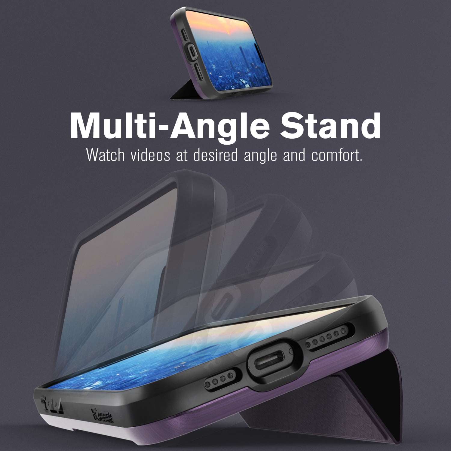 Vena vCommute for Apple iPhone 16 Pro Max Wallet Case, iPhone 16 Pro Max Case with Leather Stand Card Holder [Military Grade Drop Protection] - Purple