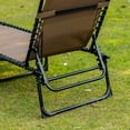 thumbnail image 2 of GVN Patio Lounge Chair,Outdoor Chaise Lounge Chair,Reclining Chaise Lounge Chair, Portable Sun Lounger, Folding Camping Cot with Removable Pillow, Brown, 2 of 10