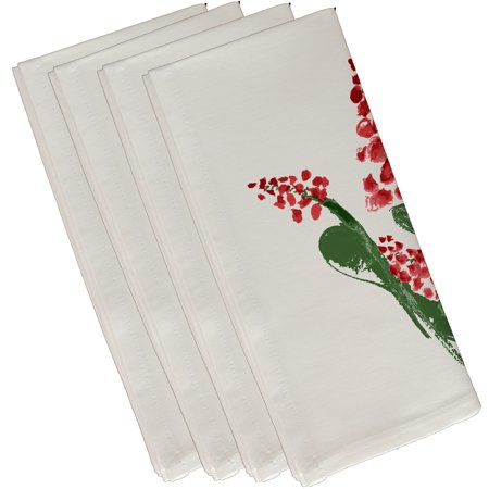 Simply Daisy  19 x 19 inch   Bluebell Napkin (Set of 4)  Red