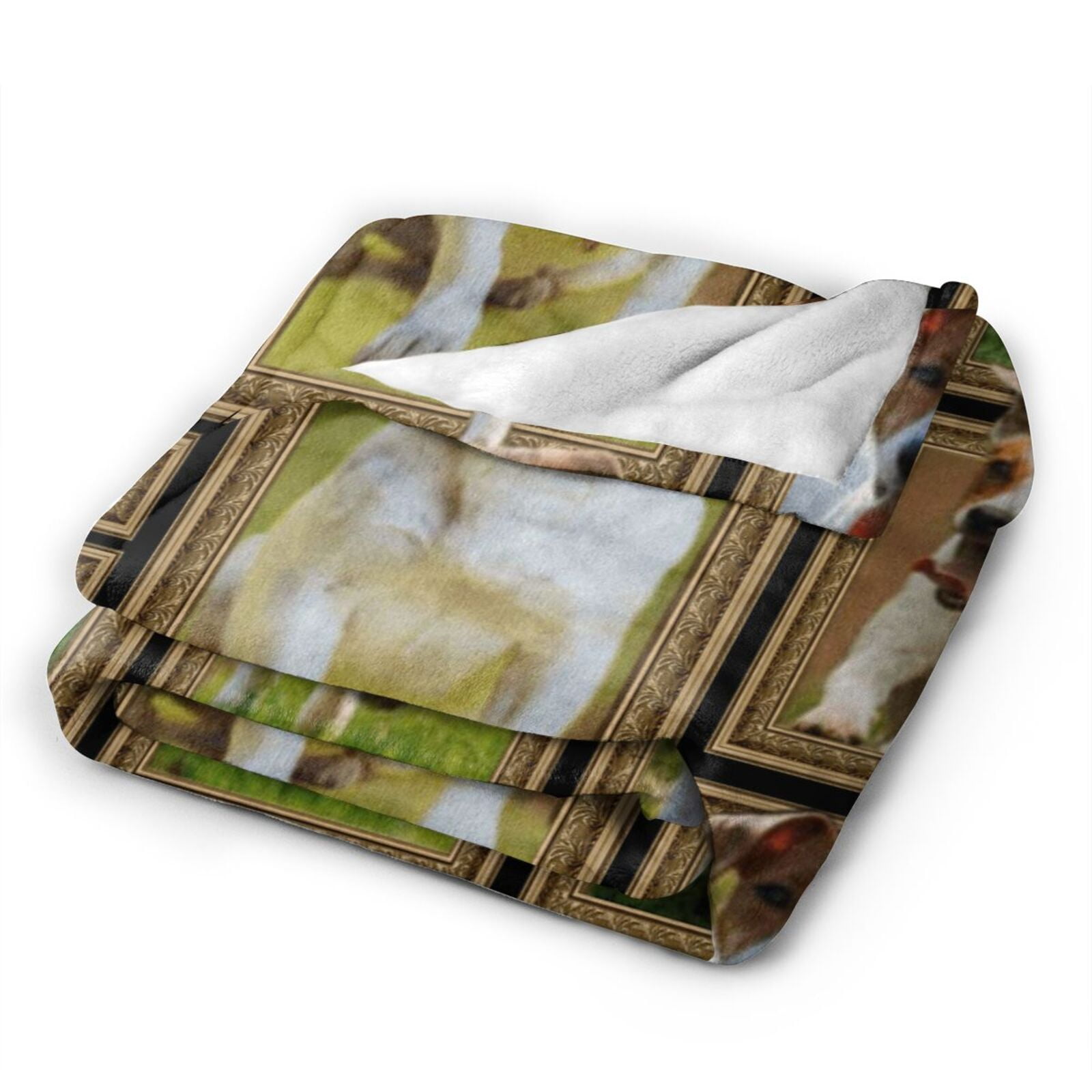 Wijzvio Jack Russell Terrier Dog Throw Blanket Soft Fuzzy Fleece Blanket For Couch Bed Living Room Decoration 80"X60"