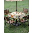 thumbnail image 3 of Outdoor Tablecloth with Umbrella Hole and Zipper, Thanksgiving Fall Square Table Cloth 54x54 Inch Waterproof Tablecloth, Maple Leaf Pumpkins Green Orange Picnic Table Cover for Patio Camping, 3 of 7