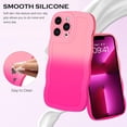 thumbnail image 2 of Designed for iPhone 13 Pro Max Case 6.7-Inch, Soft Silicone Gel Rubber Phone Cover, Cute Curly Wave Frame Shape Slim TPU Bumper Women Girly Shockproof Protective Case, Gradient Pink, 2 of 17