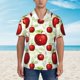thumbnail image 2 of Balery Fruit Apples Camisas hawaianas de manga corta para hombre, camisas playeras de corte holgado, camisas de vacaciones con botones,X-Large, 2 of 7