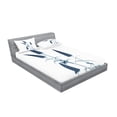 thumbnail image 2 of Ambesonne Flower Fitted Sheet & Pillow Sham Set, X-Ray View of a Blossom, Full, Teal White, 2 of 2