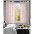 thumbnail image 3 of Easter Bunny Sheer Curtains 45 Inch Length 2 Panels Set for Living Room/Bedroom, Cartoon Carrots Cute Rabbits Sketch Pink Kitchen Curtains Grommet Semi-Sheer Curtains Window Treatments 42"x45"x2, 3 of 7