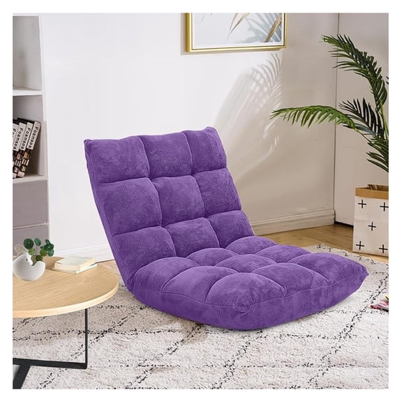 Memory Foam Floor Chair, 14-Poistion Adjustable Reading Gaming Chair Recliner, Folding Cushioned Meditation Chair with Back Support, Padded Lazy Sofa for Adults, Kids