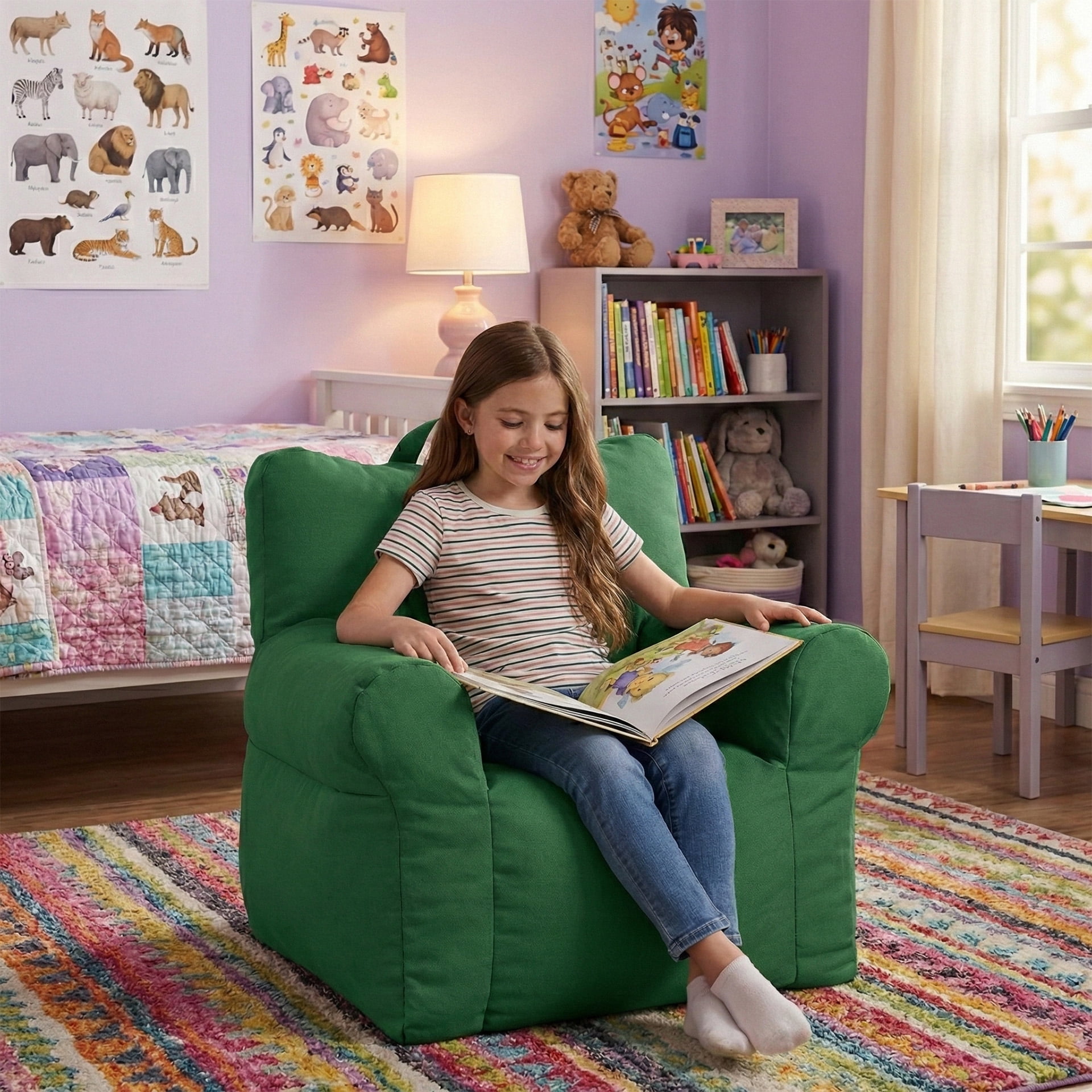 Big Joe Club Joe Kids Bean Bag Chair, Vibrant Green
