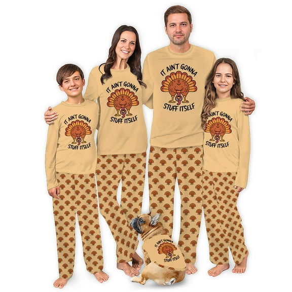 Matching Thanksgiving Family Pajamas, Thanksgiving Family PJs, Funny Turkey Thanksging Pajamas, Size NB - Men 6XL