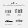 thumbnail image 2 of Carote 4 Pcs Stainless Steel Saucepan Set, Saucepans with Detachable Handle, Oven Safe, Induction Ready, Stackable Cookware, Kitchen Cooking Set, 2 of 7