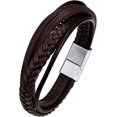 thumbnail image 1 of Pulsera de Hombre CHAO 23 cm Cuero Marrón Impermeable Regalo Cumpleaños Año Nuevo Navidad, 1 of 5