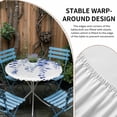 thumbnail image 4 of Navy Blue Eucalyptus Leaves Round Fitted Tablecloth with Elastic Edge, Waterproof Table Cloth Table Cover for 36"-44" Tables, Spring Rustic Botanical Tablecloths for Dining Picnic Indoor Outdoor, 4 of 9