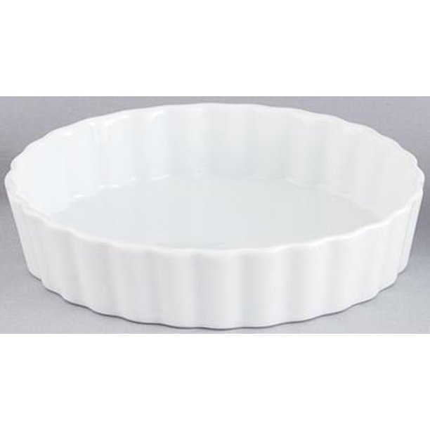 9.5" Porcelain Round Quiche Plate