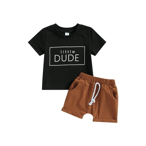 Bagilaanoe 2pcs Toddler Baby Boy Short Pants Set Letter Print Short Sleeve T-Shirts Tops   Shorts 6M 12M 18M 24M 3T Kids Casual Summer Outfits
