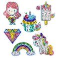 thumbnail image 1 of Cuadros Decorativos Juego de 6 uds de diamantes artísticos, calcomanía artesanal de pintura DIY, taladro redondo, pegatina de belleza arcoíris Likrtyny embutido en tela, 1 of 9
