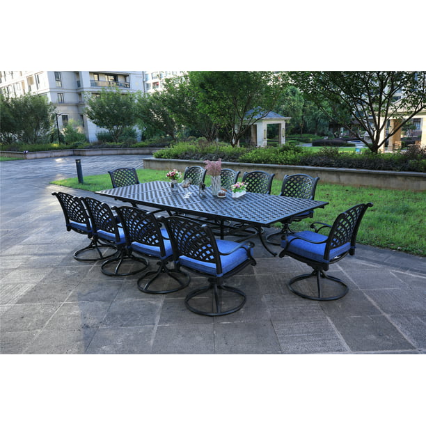 Hennessey Outdoor Patio Dining Set With, Outdoor Patio Table And Swivel Chairs