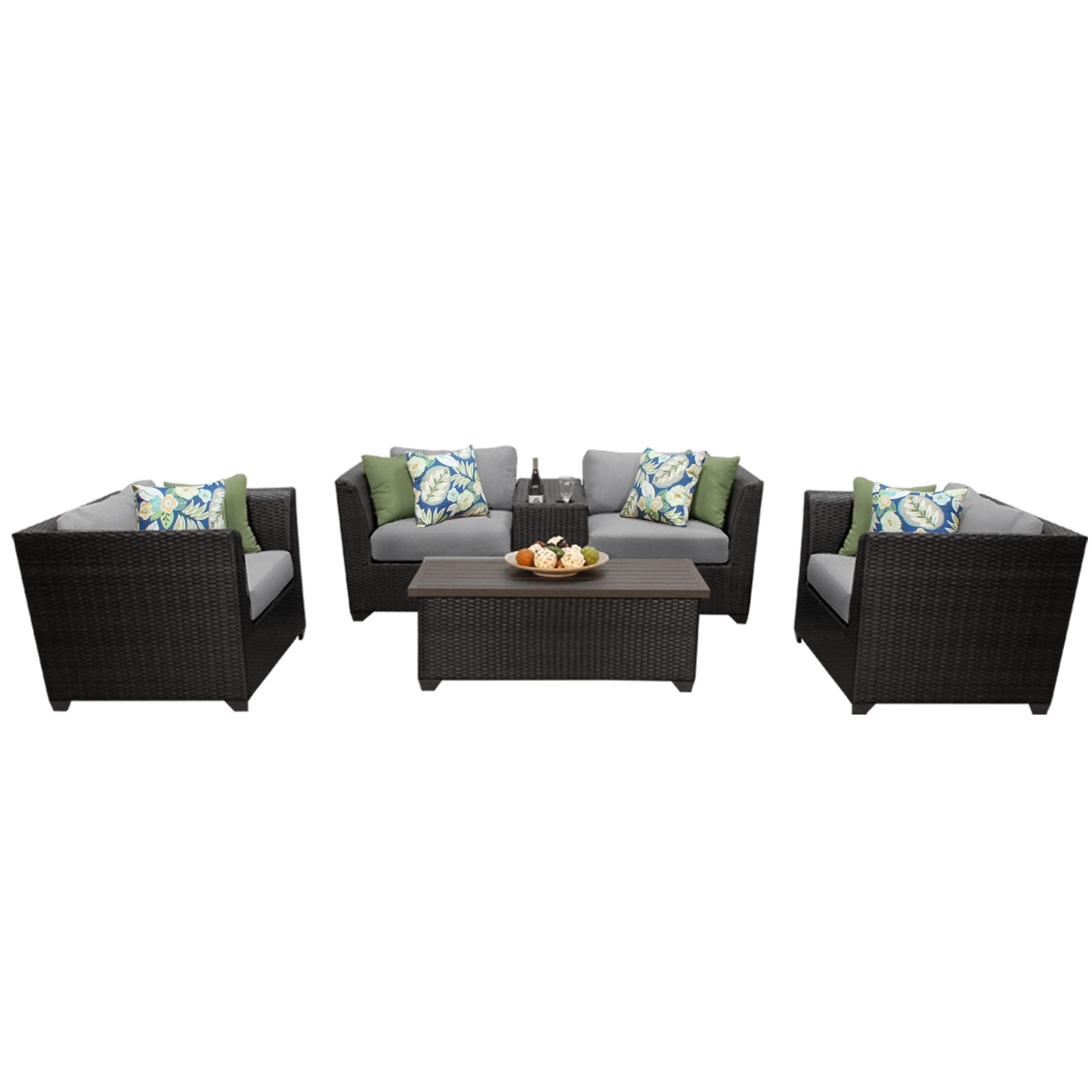Bermuda 6 Piece Outdoor Wicker Patio Furniture Set 06d