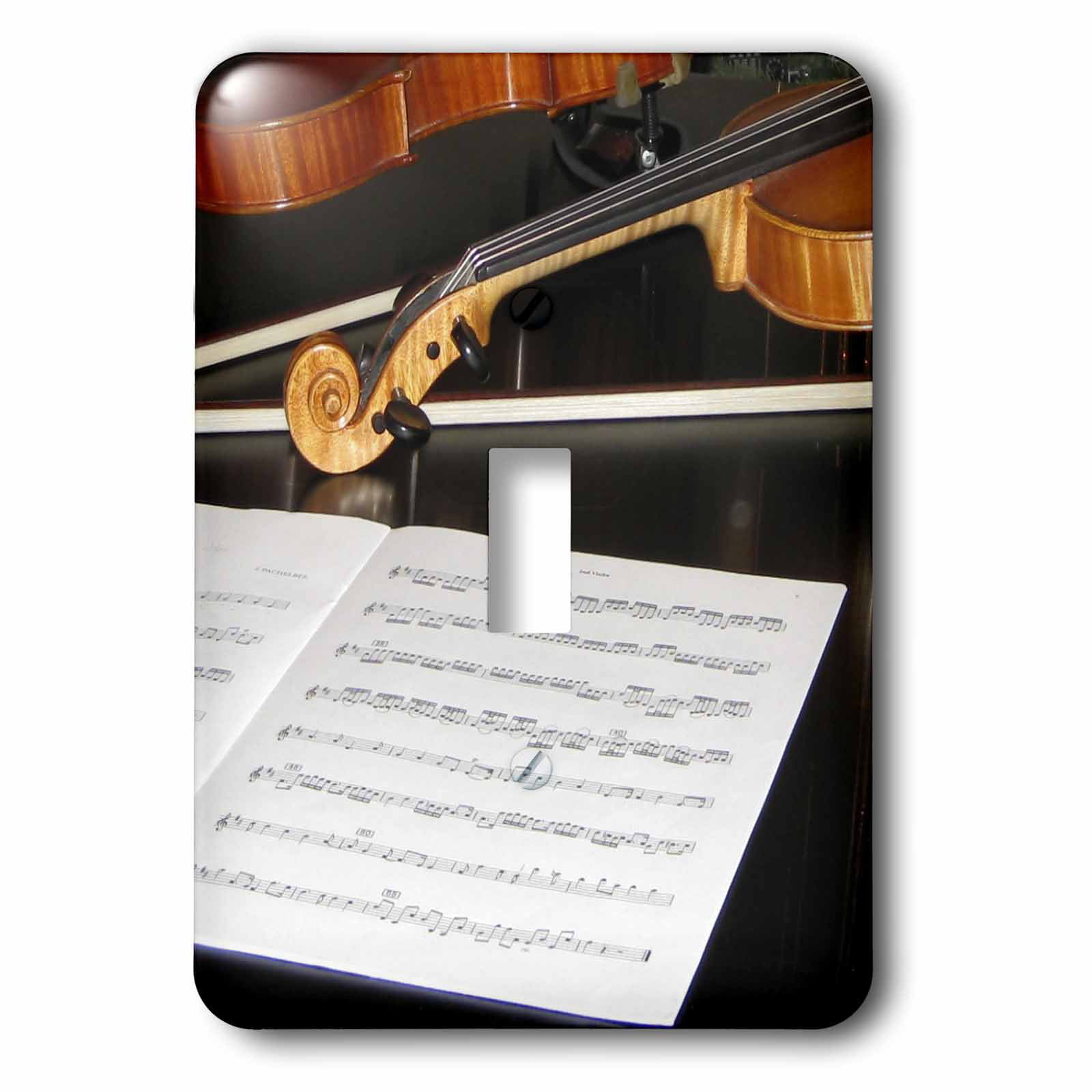 Photography Single Toggle Switch Violins 3dRose lsp_40208_1 Notes of Music 