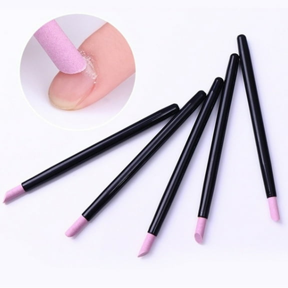 Jiaroswwei 5Pcs Pro Quartz Nail Art Scrub Pen Pusher Trimmer Cuticle Remover Manicure Tool