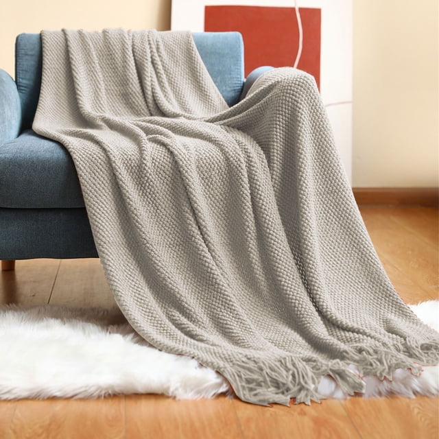 Xihbxyly Manta de Punto para Las Cuatro Estaciones, Suave y Ligera, Transpirable, Ideal para Picnic o Uso Doméstico, Diseño Moderno y Moderno, Ideal para Viajes, Tamaño 50 X 72 Pulgadas.