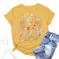 thumbnail image 1 of T-Shirt à Manches Courtes Imprimé Floral pour Femmes, Col Rond, Manches Longues Épaisses, T-Shirt Décontracté pour Femmes, 1 of 3