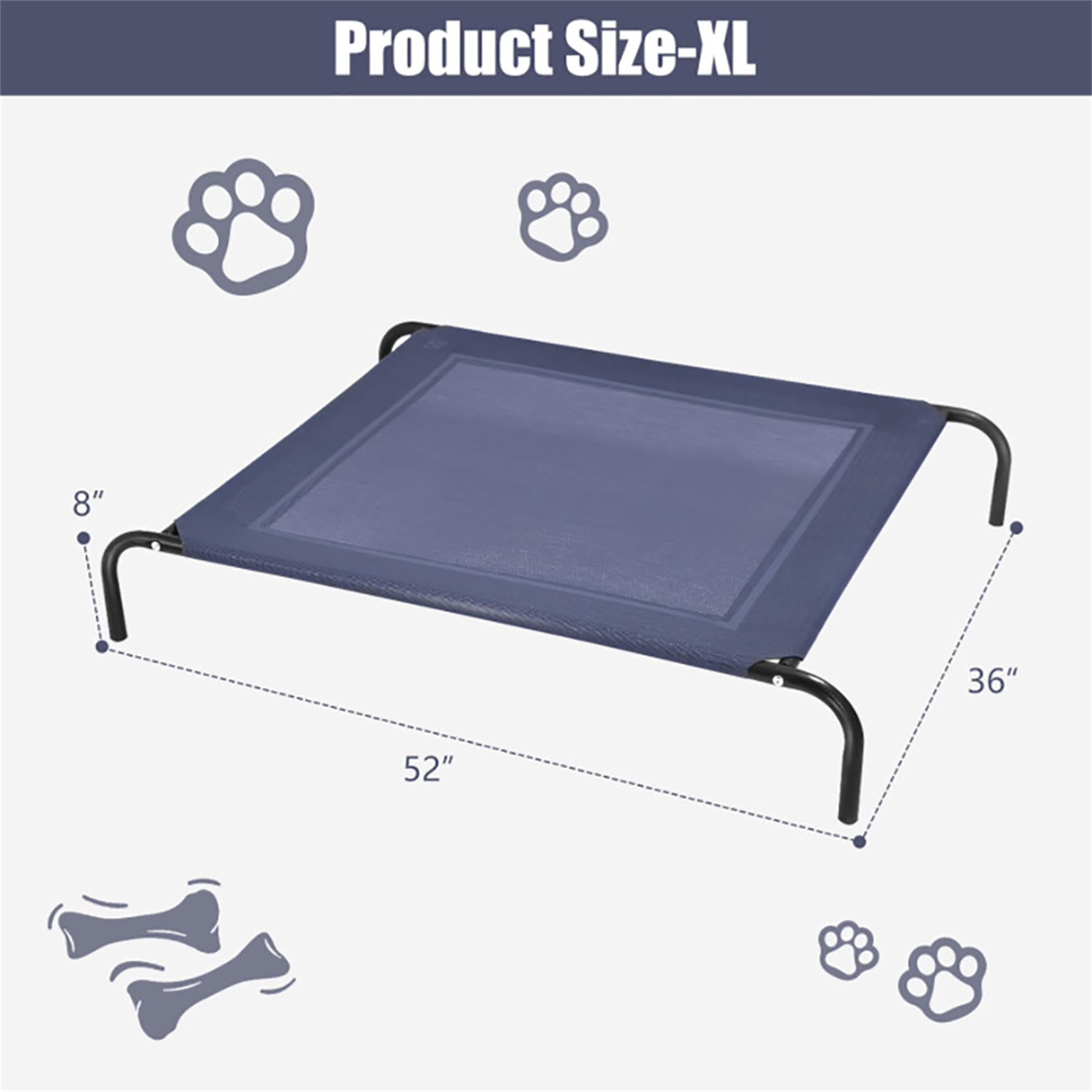 Kadyn 52" Indoor Elevated Dog Bed with Metal Frame, Original Outdoor Cooling Camping Pet Beds Dog Cot Mat, Gray