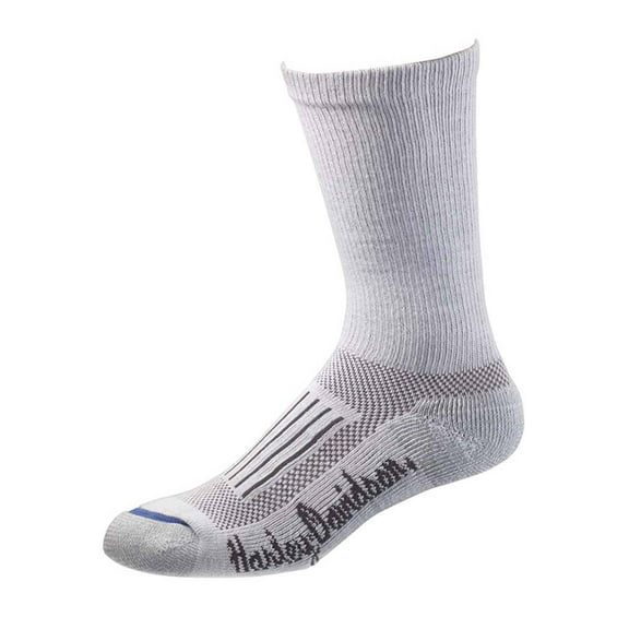 Harley-Davidson Women's Cruiser Coolmax Crew Socks, WHT D89020770-100, Harley Davidson